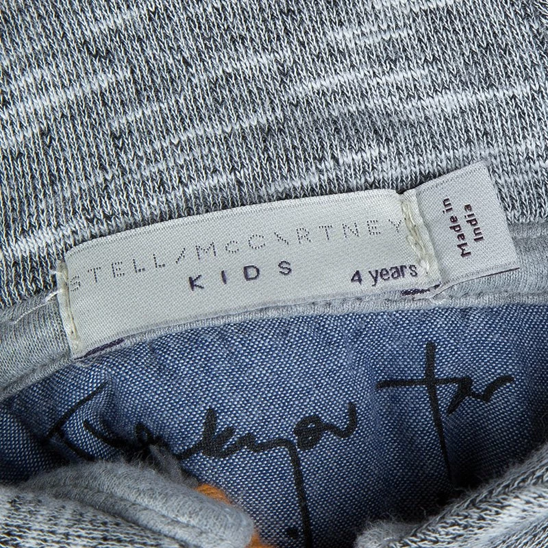 Stella McCartney Kids Grey Slub Knit Bear Hood Detail Zip Front Jacket 4 Yrs For Kids 9 Stella McCartney Kids Grey Slub Knit Bear Hood Detail Zip Front Jacket 4 Yrs For Kids - Image 7