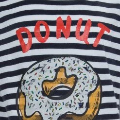 Stella McCartney Kids Striped Jersey Donut Print Crew Neck T-Shirt 6 Yrs For Kids -Stella McCartney Sales luxury kids stella mccartney used boys clothing p70205 004