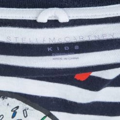 Stella McCartney Kids Striped Jersey Donut Print Crew Neck T-Shirt 6 Yrs For Kids -Stella McCartney Sales luxury kids stella mccartney used boys clothing p70205 006