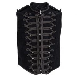 Stella Mccartney Kids Grey Cropped Sleeveless Jay Military Vest 10 Yrs For Kids