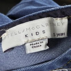 Stella McCartney Kids Indigo Denim Superhero Applique Detail Short Sleeve Dress 5 Yrs For Kids -Stella McCartney Sales luxury kids stella mccartney used girls clothing p103132 0005