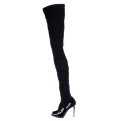 Stella McCartney Black Patent Leather And Suede Over The Knee Boots Size 37.5 For Men -Stella McCartney Sales luxury men stella mccartney new shoes p12728 002