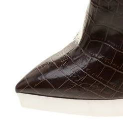 Stella McCartney Brown Croc Embossed Ankle Boots Size 39 For Men -Stella McCartney Sales luxury men stella mccartney used shoes p137992 008