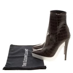 Stella McCartney Brown Croc Embossed Ankle Boots Size 39 For Men -Stella McCartney Sales luxury men stella mccartney used shoes p137992 009