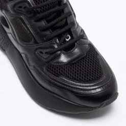 Stella McCartney Black Faux Leather And Mesh Low-Top Sneakers Size 42 For Men -Stella McCartney Sales luxury men stella mccartney used shoes p671241 004