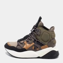 Stella McCartney Multicolor Fabric And Suede High Top Sneakers Size 43 For Men