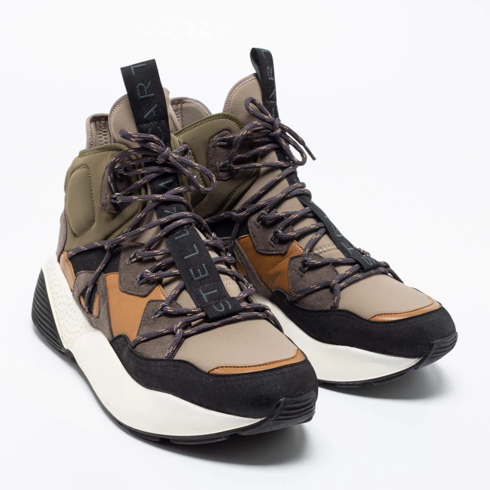 Stella McCartney Multicolor Fabric And Suede High Top Sneakers Size 43 For Men 6 Stella McCartney Multicolor Fabric And Suede High Top Sneakers Size 43 For Men - Image 4