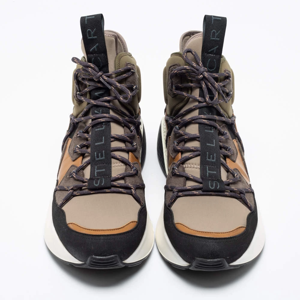 Stella McCartney Multicolor Fabric And Suede High Top Sneakers Size 43 For Men 5 Stella McCartney Multicolor Fabric And Suede High Top Sneakers Size 43 For Men - Image 3
