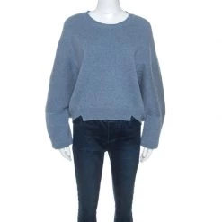 Stella McCartney Pale Blue Wool Cut Out Detail Sweater M For Women