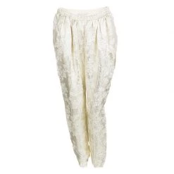 Stella McCartney Cream Silk Floral Lurex Jacquard Christine Pants M For Women