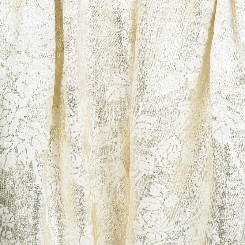 Stella McCartney Cream Silk Floral Lurex Jacquard Christine Pants M For Women 6 Stella McCartney Cream Silk Floral Lurex Jacquard Christine Pants M For Women - Image 4