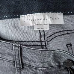 Stella McCartney Grey Washed Denim Crystal Embellished Ankle Grazer Jeans M For Women -Stella McCartney Sales luxury women stella mccartney new clothes p108612 005