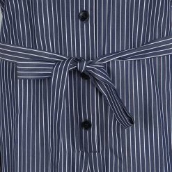 Stella McCartney Navy Blue Striped Cotton Belted Jumpsuit M For Women -Stella McCartney Sales luxury women stella mccartney new clothes p124618 004