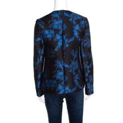 Stella McCartney Black And Blue Floral Jacquard Long Sleeve Top S For Women -Stella McCartney Sales luxury women stella mccartney new clothes p158774 0003