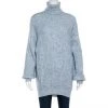 Stella McCartney Mottled Blue Wool And Mohair Blend Rib Knit Turtleneck Sweater L For Women 1 Stella McCartney Mottled Blue Wool And Mohair Blend Rib Knit Turtleneck Sweater L For Women -Stella McCartney Sales luxury women stella mccartney new clothes p162172 003