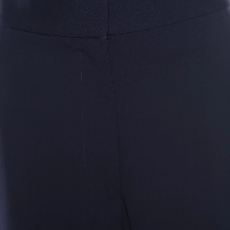 Stella McCartney Navy Blue Wool Cropped Eden Kick Pants L For Women 6 Stella McCartney Navy Blue Wool Cropped Eden Kick Pants L For Women - Image 4