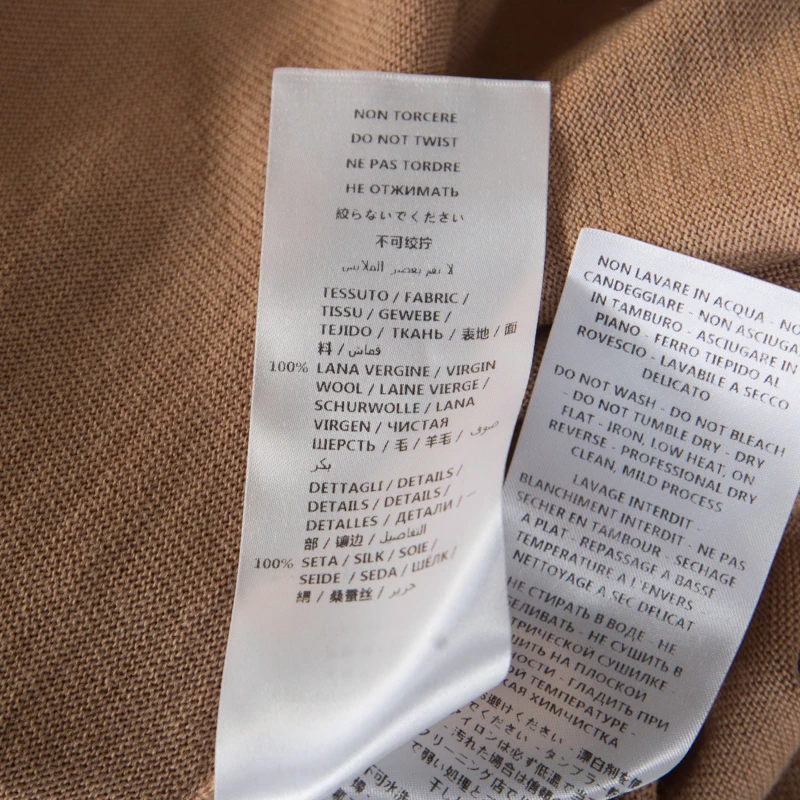 Stella McCartney Brown Wool Contrast Silk Panel Asymmetric Cardigan S For Women 10 Stella McCartney Brown Wool Contrast Silk Panel Asymmetric Cardigan S For Women - Image 8