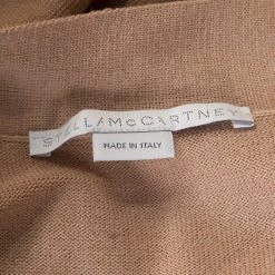 Stella McCartney Brown Wool Contrast Silk Panel Asymmetric Cardigan S For Women 15 Stella McCartney Brown Wool Contrast Silk Panel Asymmetric Cardigan S For Women -Stella McCartney Sales luxury women stella mccartney new clothes p173065 004