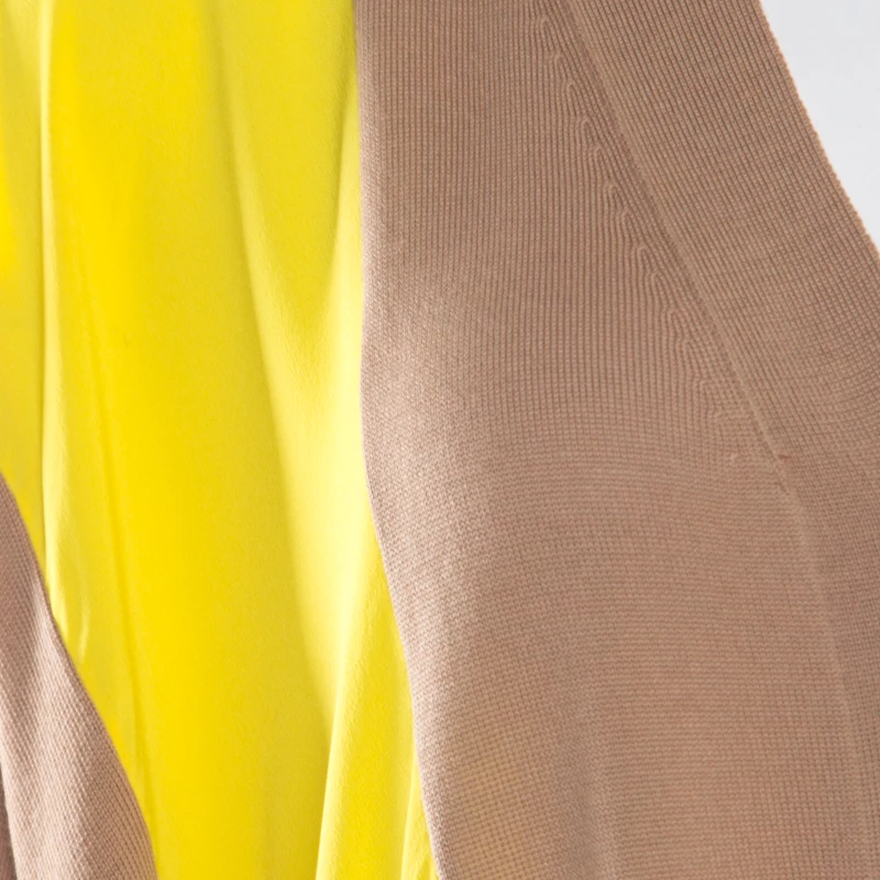 Stella McCartney Brown Wool Contrast Silk Panel Asymmetric Cardigan S For Women 6 Stella McCartney Brown Wool Contrast Silk Panel Asymmetric Cardigan S For Women - Image 4