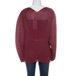 Stella McCartney Bordeaux Plisse Wrap Top S For Women -Stella McCartney Sales luxury women stella mccartney new clothes p179538 001
