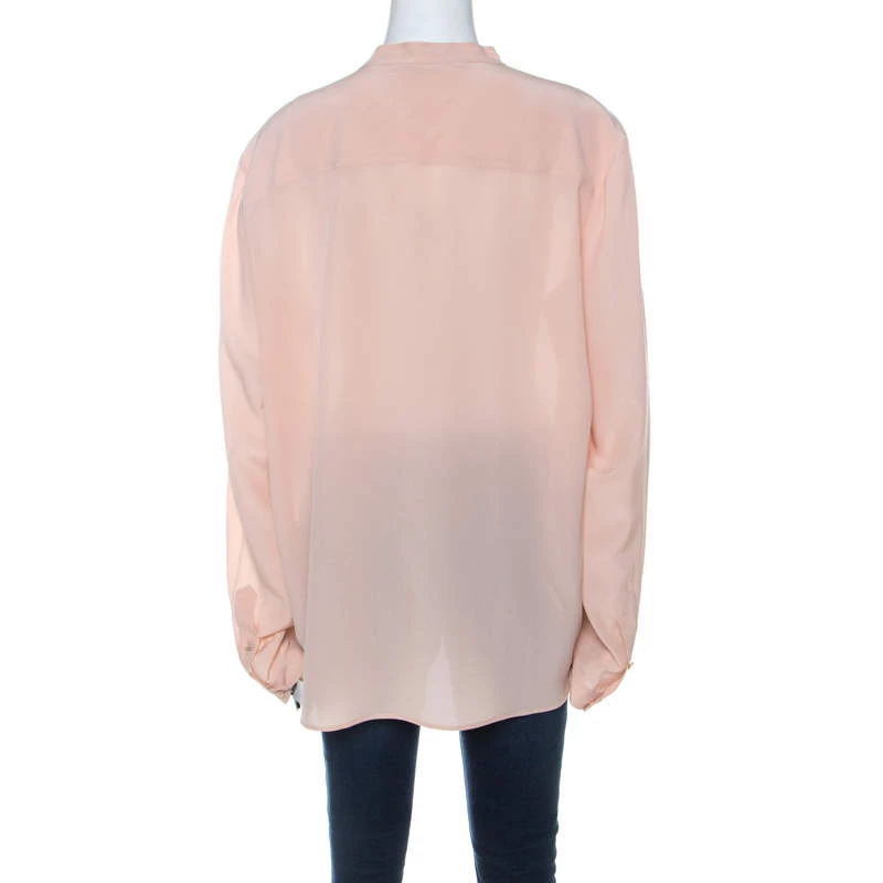 Stella McCartney Pale Pink Silk Full Sleeve Rose Eva Shirt XL For Women 5 Stella McCartney Pale Pink Silk Full Sleeve Rose Eva Shirt XL For Women - Image 3