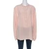 Stella McCartney Pale Pink Silk Full Sleeve Rose Eva Shirt XL For Women