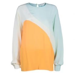 Stella McCartney Colorblock Chiffon Top L For Women