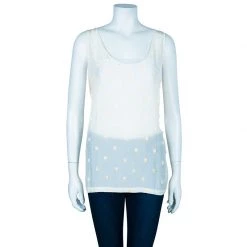 Stella McCartney Cream Beaded Sleeveless Top M For Women -Stella McCartney Sales luxury women stella mccartney new clothes p46707 002