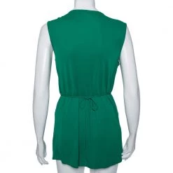 Stella McCartney Green Jersey Pleated Front Detail Top M For Women -Stella McCartney Sales luxury women stella mccartney new clothes p493220 003