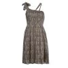 Stella McCartney Brown Lurex Infused Crinkled Silk Cocktail Dress S For Women -Stella McCartney Sales luxury women stella mccartney new clothes p56757 001
