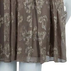 Stella McCartney Brown Lurex Infused Crinkled Silk Cocktail Dress S For Women -Stella McCartney Sales luxury women stella mccartney new clothes p56757 006
