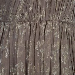 Stella McCartney Brown Lurex Infused Crinkled Silk Cocktail Dress S For Women -Stella McCartney Sales luxury women stella mccartney new clothes p56757 008