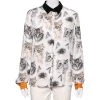 Stella McCartney Multicolored Cat Print Silk Wilson Shirt M For Women 2 Stella McCartney Multicolored Cat Print Silk Wilson Shirt M For Women -Stella McCartney Sales luxury women stella mccartney new clothes p584657 006