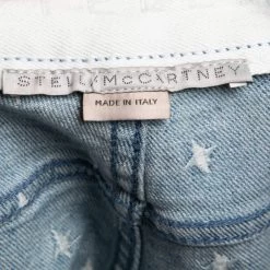 Stella McCartney Light Blue Denim Star Embroidered Shorts L For Women -Stella McCartney Sales luxury women stella mccartney new clothes p614675 006