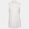 Stella McCartney Cream Silk Ruffled Yvonne Sleeveless Blouse S For Women -Stella McCartney Sales luxury women stella mccartney new clothes p653511 002