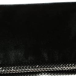 Stella McCartney Black Faux Leather Falabella Fold Over Clutch For Women -Stella McCartney Sales luxury women stella mccartney new handbags p100940 0005
