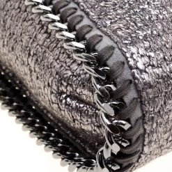 Stella McCartney Metallic Silver Boucle Fabric Small Falabella Tote For Women -Stella McCartney Sales luxury women stella mccartney new handbags p114979 010