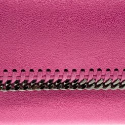 Stella McCartney Pink Faux Suede Falabella Flap Wallet For Women 16 Stella McCartney Pink Faux Suede Falabella Flap Wallet For Women -Stella McCartney Sales luxury women stella mccartney new handbags p115051 005