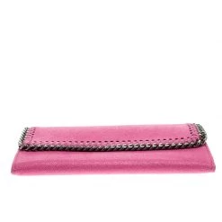 Stella McCartney Pink Faux Suede Falabella Flap Wallet For Women 17 Stella McCartney Pink Faux Suede Falabella Flap Wallet For Women -Stella McCartney Sales luxury women stella mccartney new handbags p115051 006