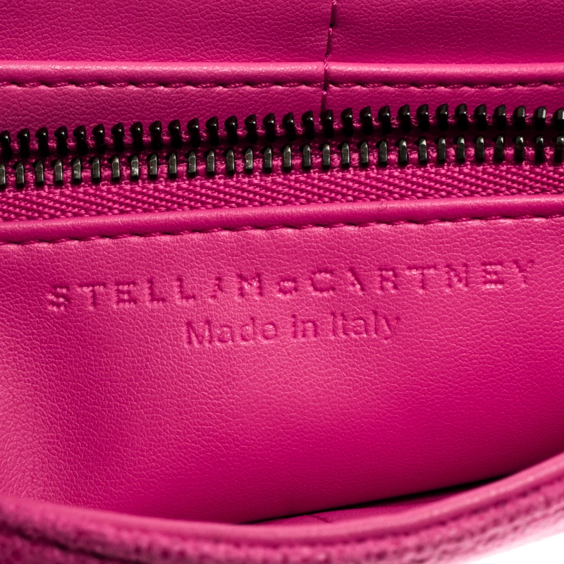 Stella McCartney Pink Faux Suede Falabella Flap Wallet For Women 9 Stella McCartney Pink Faux Suede Falabella Flap Wallet For Women - Image 7