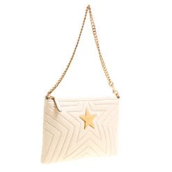 Stella McCartney Beige Faux Leather Stella Star Clutch For Women -Stella McCartney Sales luxury women stella mccartney new handbags p158030 0003
