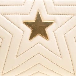 Stella McCartney Beige Faux Leather Stella Star Clutch For Women -Stella McCartney Sales luxury women stella mccartney new handbags p158030 0005