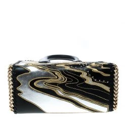 Stella McCartney Black Leather Tiny Hawallan Embroidered Top Handle Shoulder Bag For Women -Stella McCartney Sales luxury women stella mccartney new handbags p168009 005