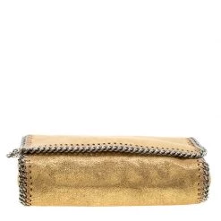 Stella McCartney Metallic Gold Faux Leather Falabella Shoulder Bag For Women -Stella McCartney Sales luxury women stella mccartney new handbags p176778 001