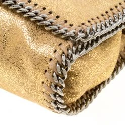 Stella McCartney Metallic Gold Faux Leather Falabella Shoulder Bag For Women -Stella McCartney Sales luxury women stella mccartney new handbags p176778 004