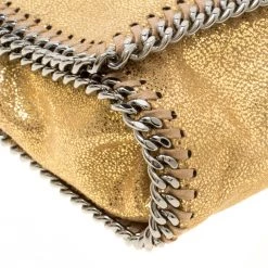 Stella McCartney Metallic Gold Faux Leather Falabella Shoulder Bag For Women -Stella McCartney Sales luxury women stella mccartney new handbags p176778 005