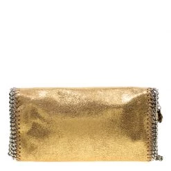 Stella McCartney Metallic Gold Faux Leather Falabella Shoulder Bag For Women -Stella McCartney Sales luxury women stella mccartney new handbags p176778 006
