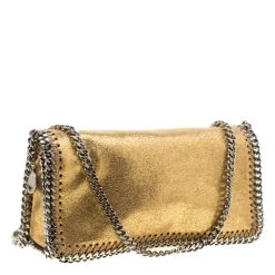 Stella McCartney Metallic Gold Faux Leather Falabella Shoulder Bag For Women -Stella McCartney Sales luxury women stella mccartney new handbags p176778 007