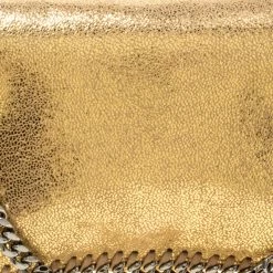 Stella McCartney Metallic Gold Faux Leather Falabella Shoulder Bag For Women -Stella McCartney Sales luxury women stella mccartney new handbags p176778 008