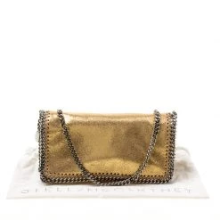 Stella McCartney Metallic Gold Faux Leather Falabella Shoulder Bag For Women -Stella McCartney Sales luxury women stella mccartney new handbags p176778 010